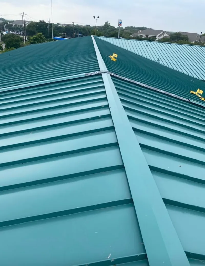 Green commercial metal roof ridge and valley for Metal Roof Repair in Shepherdsville